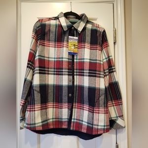 Orvis Flannel Lined Shirt Jacket,Size Large, Buttons down front.